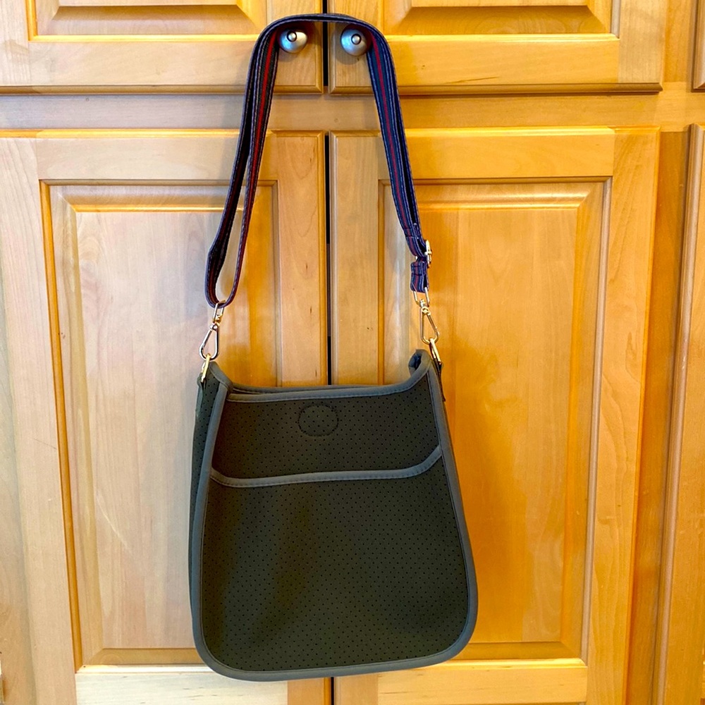 Ahdorned Neoprene Cross Body Bag - Army Green